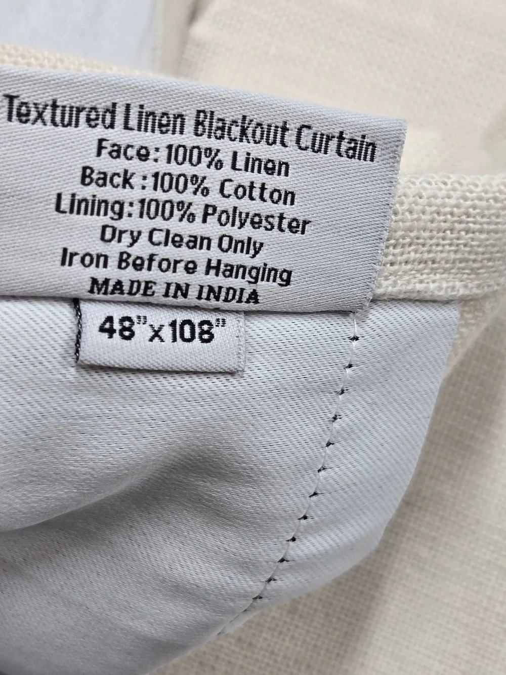 NWT QUINCE Set 2 48x108 Heavyweight European Linen Room Darkening Curtain 0134